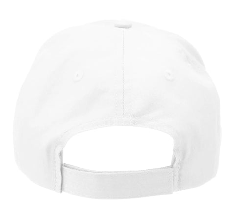 Back view of Cool Adjustable White Baseball Hat With Cool Machinist Tool Vise Gauge Square Print For Guys And Men, Perfect Gift For CNC Workers Or Machine Shop Pros Who Rock A Classic Five-Panel Style Everyday.