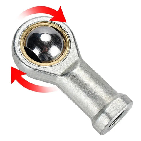 Fisheye Joint Female Piston Rod End Ball Head For Universal Pneumatic Cylinder U Fitting Mounting Knuckle Bearing With Internal Thread 12mm Hole Beefy Alloy Build Ideal For CNC Robotics And Pneumatic Projects, silver alloy rod end