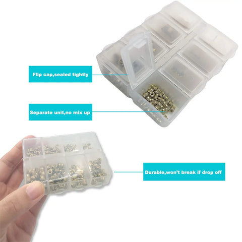 Heat Set Inserts For Plastic 3D Printing Kit With M2 M2.5 M3 Brass Threaded Inserts in plastic storage case, 170 Pieces