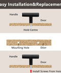 Installation diagram for Matte Black Round Cabinet Knobs And Drawer Pulls 2 Inch 5 Pack Modern Classic Kitchen Cupboard Hardware.