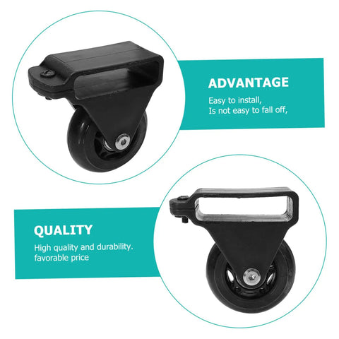 Retractable Caster Wheels For Heavy Duty Telescopic Ladders Machined From Solid Aluminum Alloy ensuring smooth roll glide close-up view.