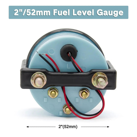 Back of 2 Inch Universal Fuel Gauge Kit With LED Backlight Red Pointer Fuel Level Meter For Boats Cars Trucks, showing wires and connectors