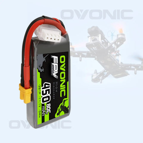 3S 11.1V 450mAh 80C Lipo Battery With XT30 Connector For RC FPV Racing Drones Quadcopters Soft Case