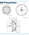 HST25-IV Harmonic Drive Servo Motor Reducer schematic diagram with dimensions for CNC applications.