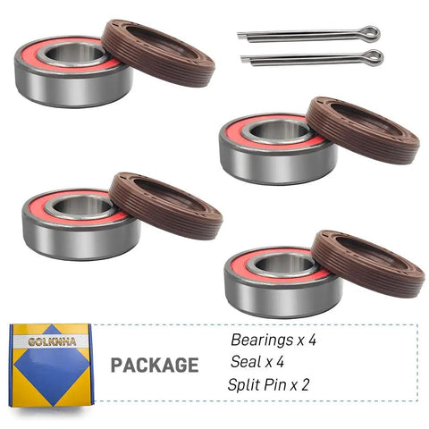 Front Wheel Hub Bearing And Seal Replacement Kit Compatible With Recon 250 And Rancher 350 ATVs featuring bearings, seals and pins.