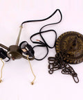 Tiffany Style Pendant Light Fixture Serenity Victorian Stained Glass Hanging Lamp components, antique bronze finish, 40 inch chain.