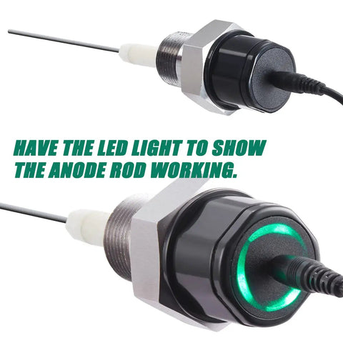 Powered Anode Rod For Water Heaters Kicks Rotten Egg Smell And Sulfur Odor In 40 To 120 Gallon Tanks with LED indicator