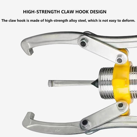 Heavy Duty Hydraulic Gear Puller With Hand Pump, 5 To 50 Ton Capacity, close-up of claw hook design in high-strength alloy steel.