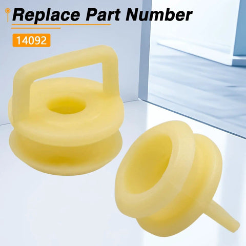 Shift Cable Bushing Kit For Transmission Shifter Linkage TPU Replacement Set 14092, two yellow bushings with part number