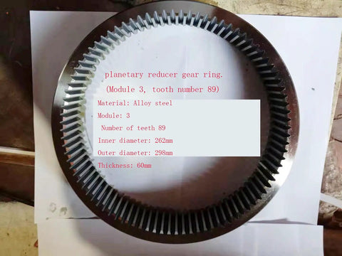 Internal Gear Ring For Planetary Reducers, Module 3, 89 Teeth, Heavy-Duty Torque Gear Ring For Industrial Machinery