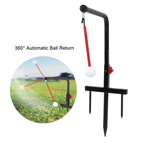 Golf Swing Trainer For Home Practice Easy Install Groover And Training Aid Portable Club Swing Simulator For Drills Flexible Multi Scenario Practice No Tools Needed Compact For Travel On The Go with 360-degree automatic ball return feature