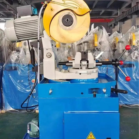 Industrial Grade Semi Automatic Metal Circular Saw crafted to chop through stainless steel pipe, showcasing powerful motor and durable design.