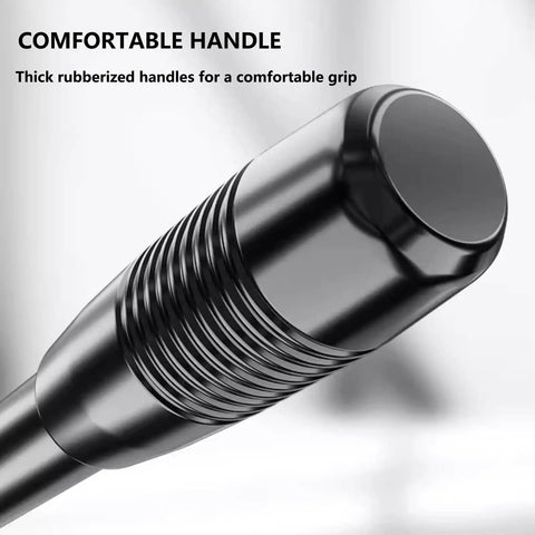Comfortable rubberized handle on No Sweat Garage 30 Ton Hydraulic Gear Puller And Bearing Separator for grip support.
