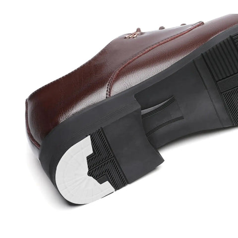 Premium Rubber Sole Protectors For Sneakers And Boots With 4mm Anti Scuff Heel Pads on brown shoe sole for protection.