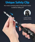 Hands inserting bit into Cordless Electric Screwdriver Set with USB Charge Portable 2 In 1 Electric and Manual Driver LED Light