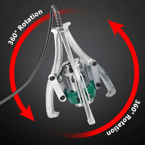 Hydraulic Bearing Puller With Hand Pump And 2/3 Jaw Gear Puller Separator showcasing 360-degree rotation for wheel hub removal.