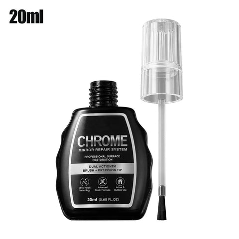 Slick Silver Rim Paint Restores Your Tight Chrome Tone Rims With High Gloss Coverage That Handles Stubborn Scratches And Shields Against Road Grime Everyday, 20ml repair bottle with brush.