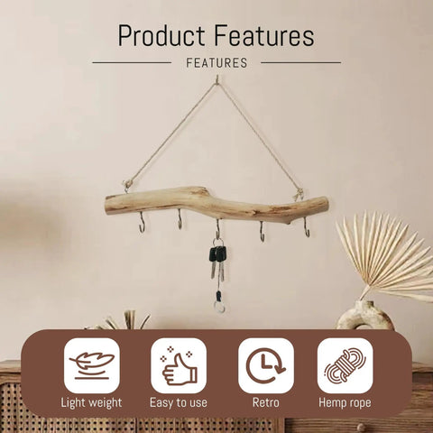 Badass 16 Inch Natural Wood Wall Hooks Featuring Five Curved Prongs For Hanging Heavy Jackets Tote Bags And Key Chains Inside Your Mudroom Or Entryway While Keeping Everything Slick And Organized.