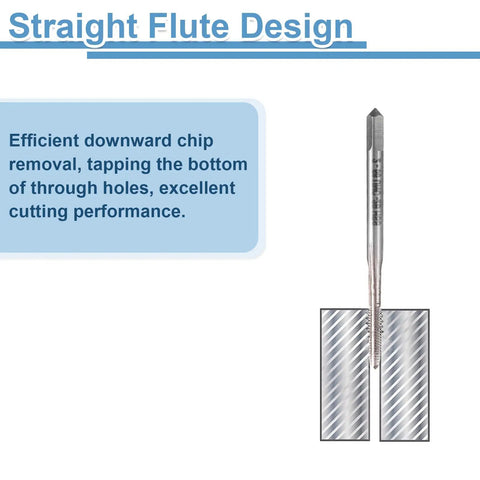 8 Piece Set Straight Flute Thread Taps For 2 56 UNC Right Hand Threading High Speed Steel HSS 6542 Machine Taps shown in use
