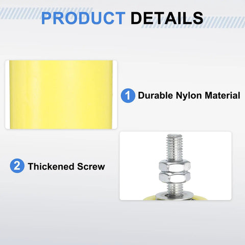 Close-up of Beefy 4 Pack Nylon Gate Roller Wheels For Sliding Doors showing durable nylon material and thickened screw details.