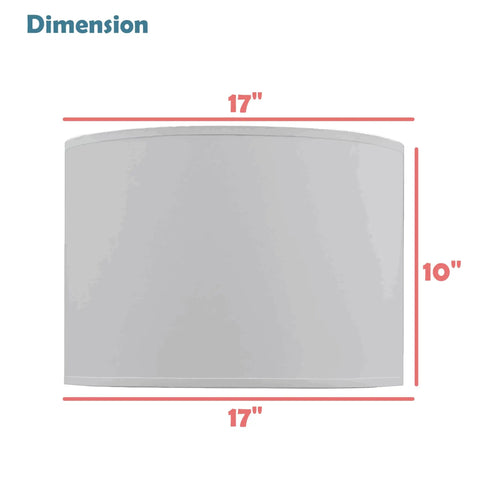Dimensions of Beige Linen Hardback Drum Lamp Shade With Spider Fitter 17 Inch Top 17 Inch Bottom 10 Inch Height