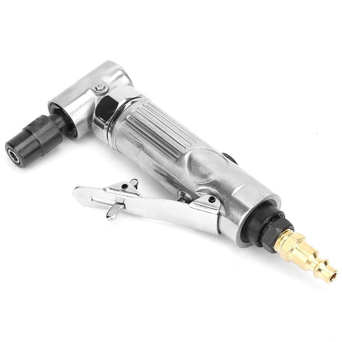 No Nonsense Heavy Duty Right Angle Pneumatic Die Grinder Spinning At 20000 Rpm With Two Inch Disc Mount showing durable steel design