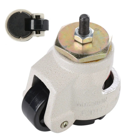 Heavy Hauling M8 Leveling Caster Wheels With Quick Set Adjustable Stem featuring sturdy construction and black wheels for smooth mobility.