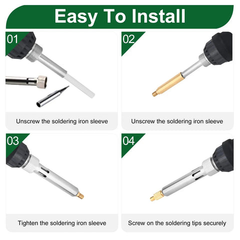 Insert Soldering Tips Kit For Heat Set Inserts M2 To M8 installation steps for use with FX-888D and Weller SP40NKUS irons