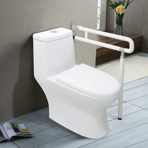 24 Inch Toilet Safety Rail Wall Mount Foldable Grab Bar Non Slip Stainless Steel With Fluorescent Grip Flip Up Design