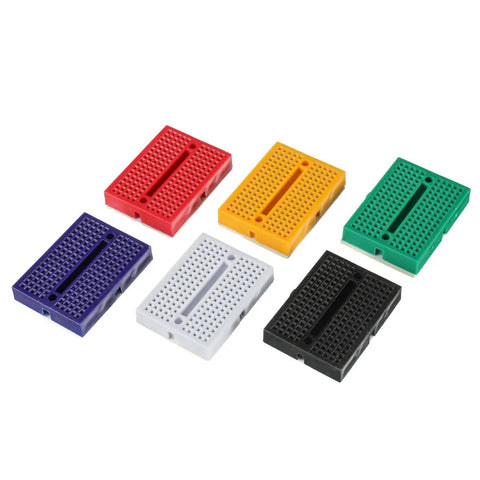 Colorful assortment of 170-point mini boards from Ultimate Dope Solderless Breadboard Kit With Multiple Boards And 65 Flexible Jumper Wires For DIY Electronics Prototyping 803 Tie Points And 400 Tie Points Plus 6 Mini 170 Point Boards