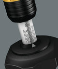 Close-up of ESD Safe Kraftform Torque Screwdriver, quarter inch hex head, showing torque adjustment scale.