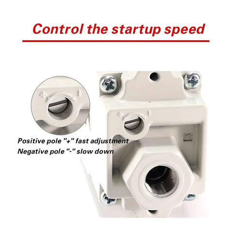 AV2000 AV3000 AV4000 Slow Start Valve 5DZB 5GZB 5GZC showing control dial for startup speed adjustment on soft starter.