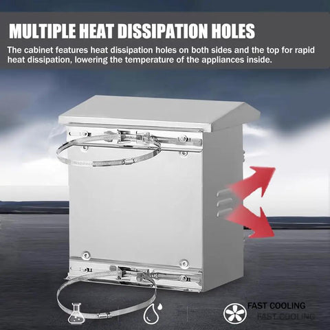 Beefy Stainless Steel Outdoor IP67 Electrical Enclosure With Mounting Kit Wall Mount Control Box Weatherproof Junction Box For Industrial Electrical Gear 60x30x80 Cm, side vents