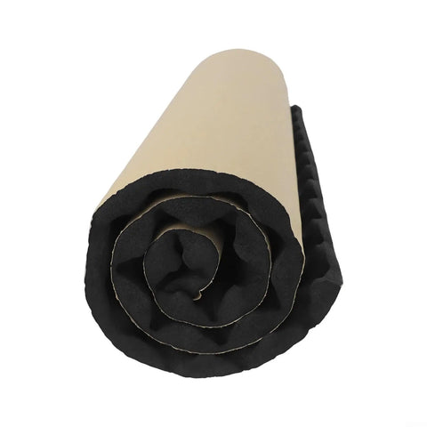 Pro Studio Badass Acoustic Foam Tiles rolled up with black foam texture for sound dampening and bass control.