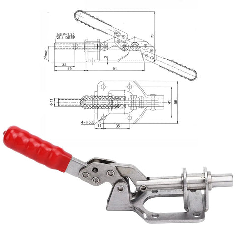 Beefy Stainless Steel Toggle Clamp With 136Kg Clamping Force And 180 Degree Handle For Welding Equipment Installation And Precise Angle Control Durable Workholding For Metalworking Projects