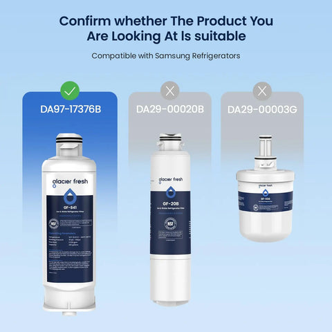 Premium Refrigerator Water Filter Replacement For Da97 17376B HAF QIN And HAF QIN EXP image showing compatible Samsung filter.