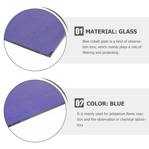 Blue Cobalt Glass Sheet For Flame Color Tests With Filtering And Protective Features A Must Have Lab Device For Serious Chemistry Experiments In Labs Schools And Industrial Settings, blue glass sheet