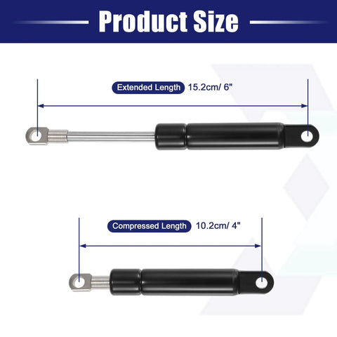 Rugged 6 Inch Lift Support Struts Deliver Hella Strong 35 Pound Gas Spring Performance To Effortlessly Raise RV Truck Car.
