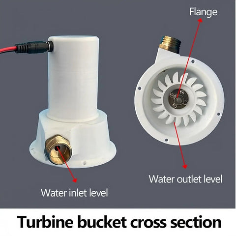 Turbine bucket cross section of Portable 50W Micro Hydro Generator With Brushless Water Turbine for easy pipe connection