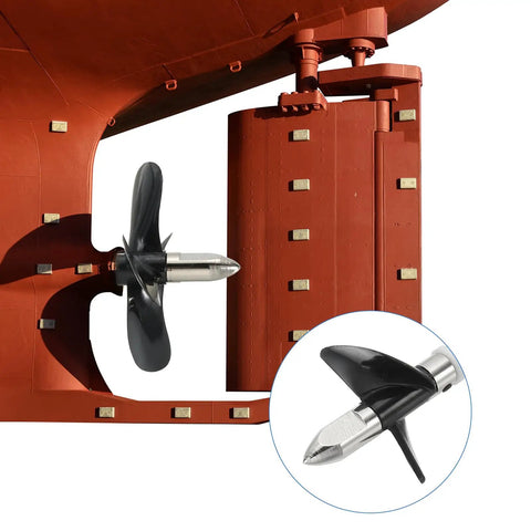 Drive Shaft With Propeller Universal Joint For RC Boat, Stainless Steel 2 Blade Propeller installed, L100mm Shaft, D36mm Propeller