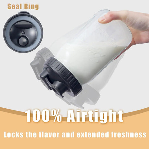 Total Game Changer Pour Spout Lids For Regular Mouth Mason Jars Heavy Duty Flip Caps with seal ring for airtight liquid dispensing.