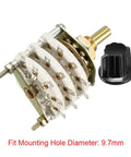 3 Pole 4 Position Rotary Switch With Knob Band Selector 3 Deck 15 Contacts Panel Mount 9.7mm Hole for DIY electronics projects