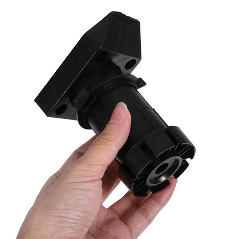 Hand holding Adjustable Furniture Legs for Cabinets Black 4 Pack Heavy Duty ABS Leveling Feet, showcasing durable plastic design.