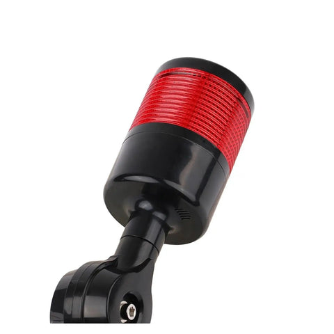 Straight Up Heavy Duty Multi Layer Led Signal Tower And Industrial Status Lamp With 55 MM Stacked Warning Beacon For Shop Floor Machinery 24V Dc 220V Ac Panel Mount Alarm Light, red beacon with black base.