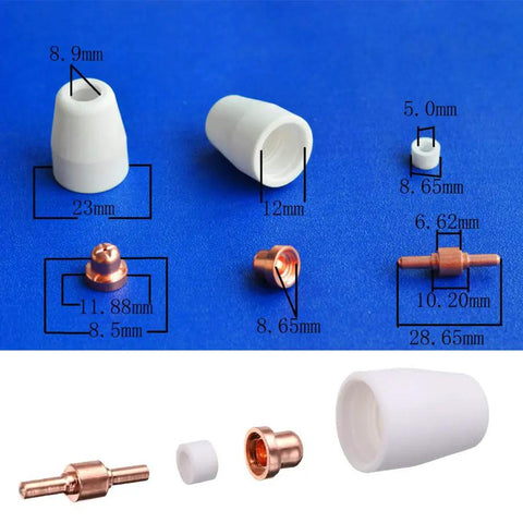 Plasma Cutting Consumables Kit 100Pcs Includes Shield Cups Nozzles Swirl Baffles Electrodes For PT31 Cutter Torch And Pro Grade