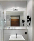 Crystal Vanity Lights LED Thirty Three Point Five Inch Dimmable Bathroom Light Fixtures In Modern Chrome Over Mirror Vanity Bar.