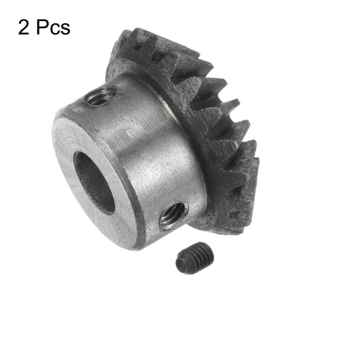 Bevel Gear Set 2 Pack 1M 20 Teeth 10mm Shaft Hole 1 To 1 Ratio 1.5 Module 90 Degree Steering Gear Made From 45 Steel