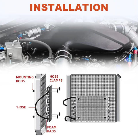 Installation guide for Half Inch Transmission Cooler Kit With Aluminum Tube And Fin 16 Pass Universal Oil Cooler