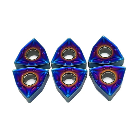 Pro Grade 10 Piece WNMG080404 MA WNMG080408 MA Indexable Lathe Carbide Inserts Set For Internal Turning And Milling KT7030, six inserts