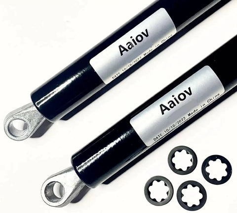 Two Pack 28 Inch RV Awning Gas Struts Replacement Lift Springs 150Lb 28.74 Inch Extended 16.05 Inch Compressed Easy Install For Dometic Awnings PM3990 68475 80985 025214 69-3723 With 8 Star Washers, showing struts and washers.